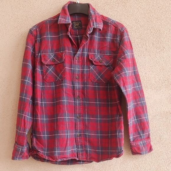 Make Offer Jachs Red and Blue Casual Button Down Shirt - Picture 1 of 3